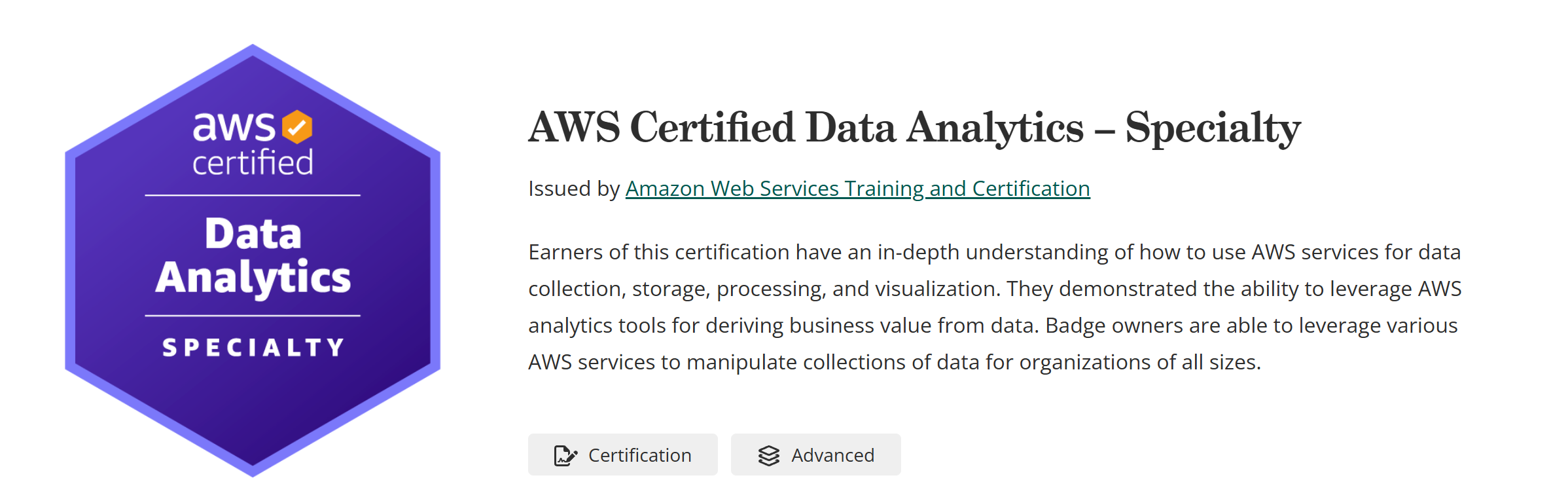 AWS Data Analytics Specialty