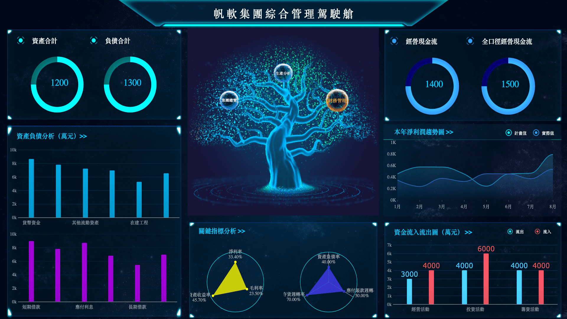 FineReport製作的公司經營管理報表