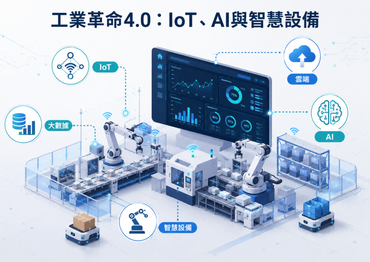 工業革命4.0：loT、AI與智慧設備