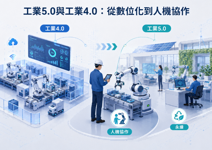 工業5.0與工業4.0：從數位化到人機協作