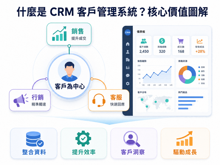 CRM客戶管理系統核心價值圖解