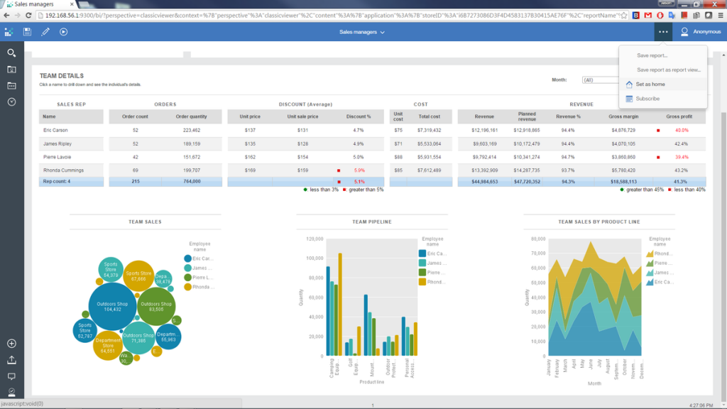 報表工具Cognos analytics
