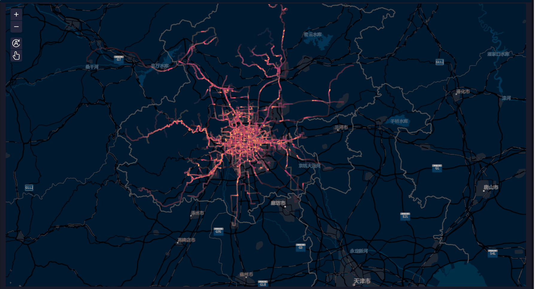 巨量資料分析工具FineBI製作的公交線路流向圖.png