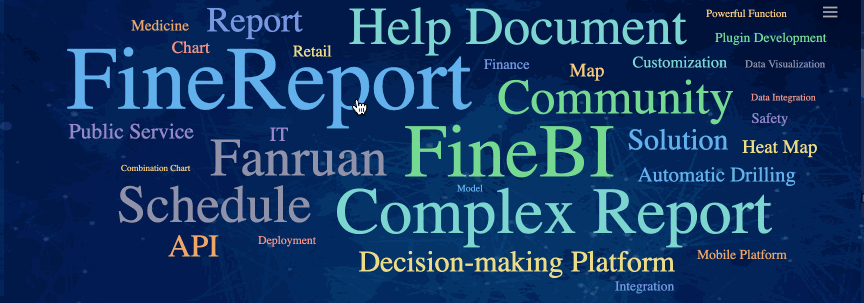 FineReport製作的詞雲圖.gif