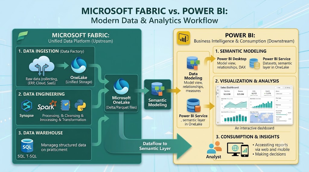 Microsoft fabric vs power bi architecture workflow.jpg