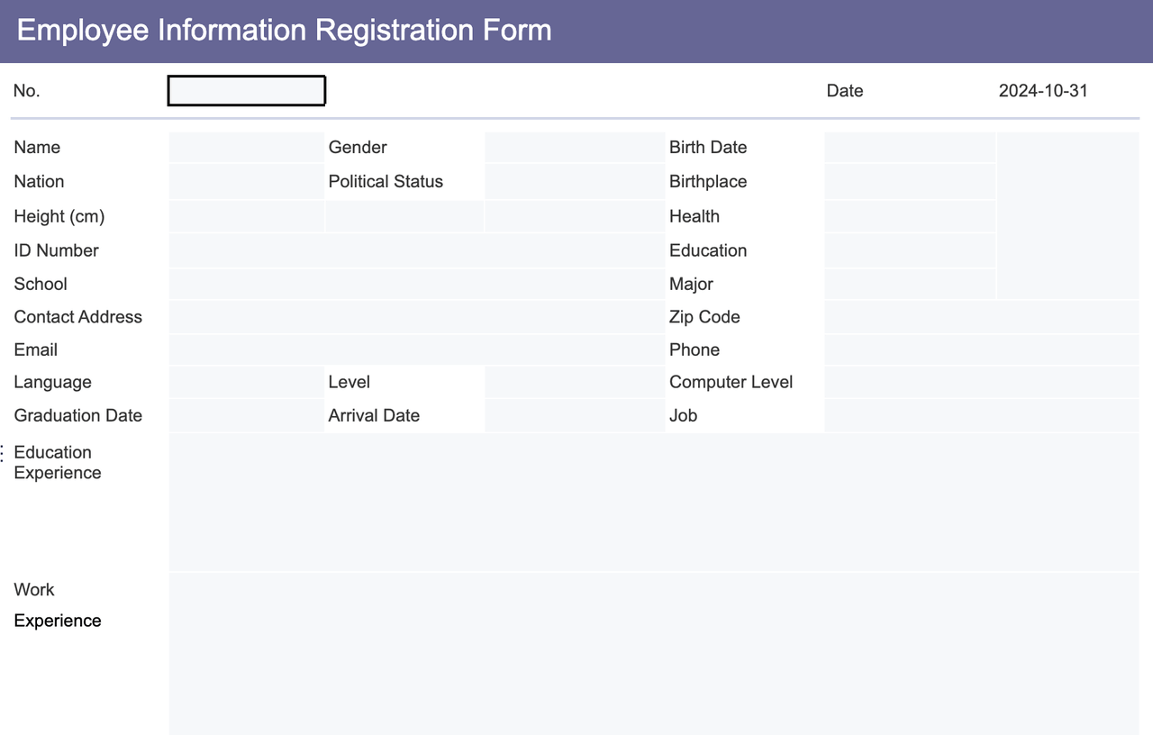 employee data entry