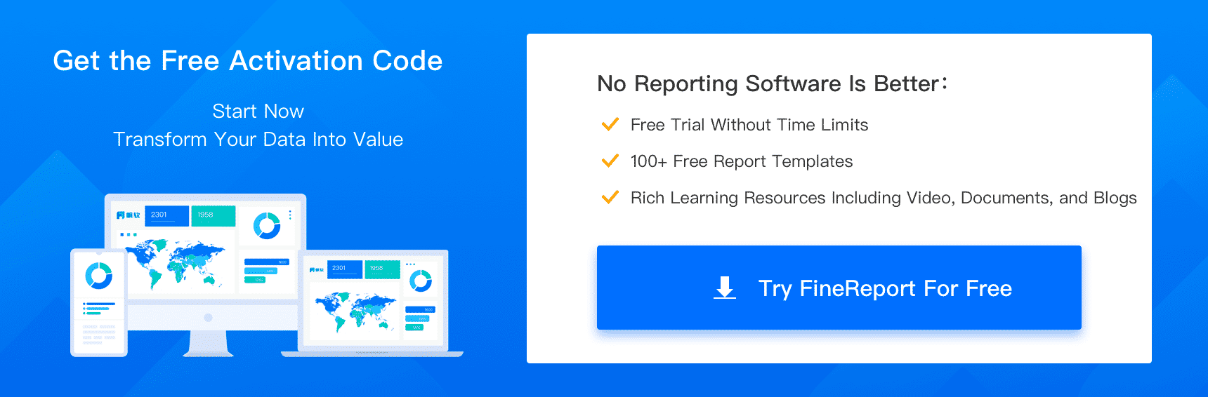 Бесплатно попробовать FineReport