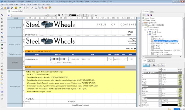 報表工具Pentaho Reporting