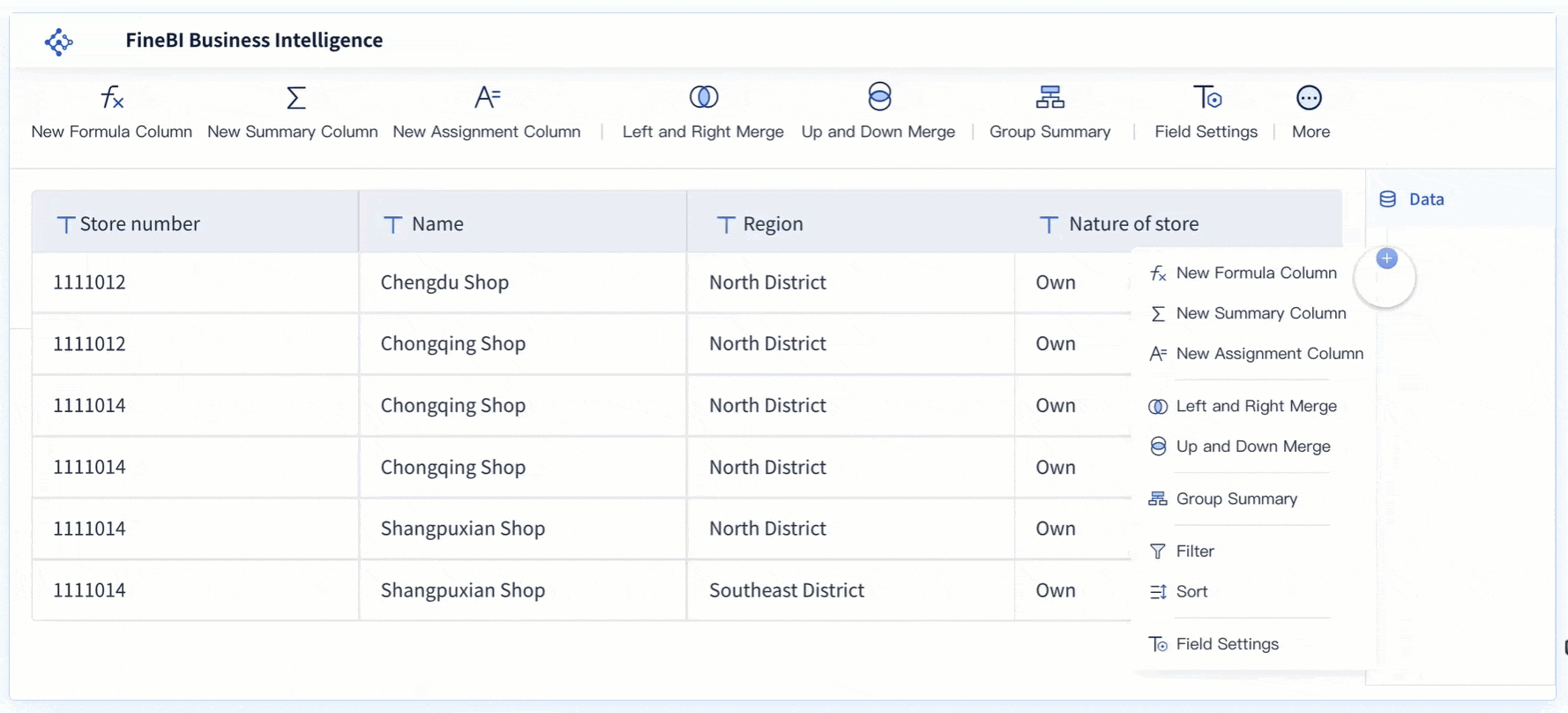 Drag and drop to process data